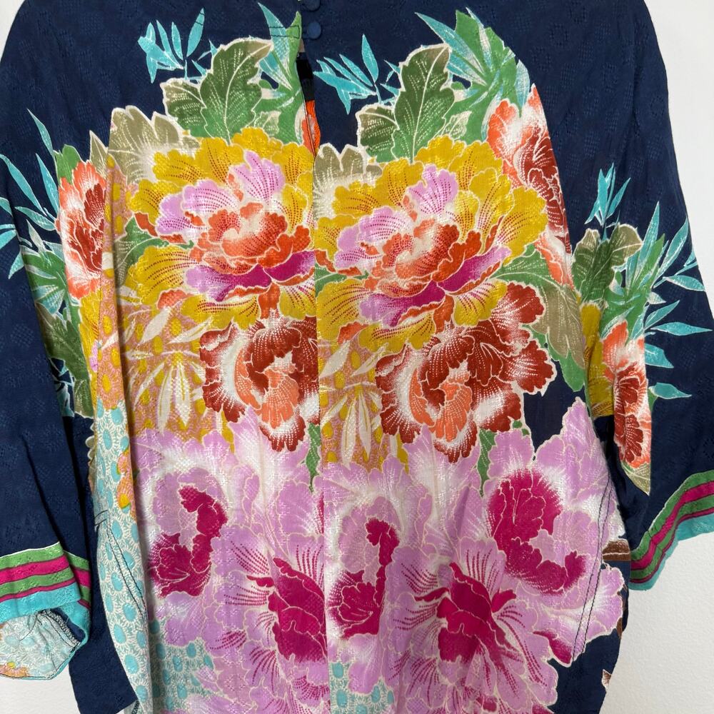 Derhy 3/4 sleeve Flower‎ Embroidered Blouse Size Small - Picture 5 of 7